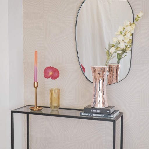 Vaas - Disco - Glas - Rosé Goud - 12,5x12,5x30cm