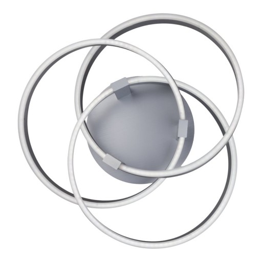 Smart Home LED ceiling light "Divora" Ø 58cm, ceiling lamp made of metal, aluminum brushed and white plastic, with many functions, firmly built -in LEDs, lighting for living room, dining room office or hallway