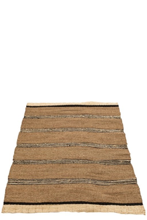 J-Line carpet Braided - seagrass-palm leaf - natural/black