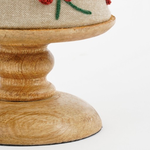 Decoratie Kerstboom - H55 x Ø12 cm - Katoen, IJzer, Mangohout - FSC 100% - Rood