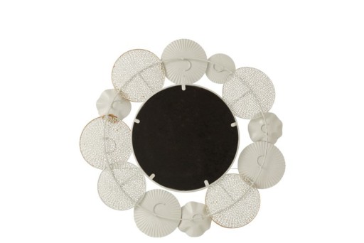 J -Line Spiegel Round Circles - Metal - White/Gold - Ø 67.5 cm