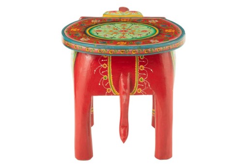 J-Line Stool Elephant Mumbai Mango Wood Mix