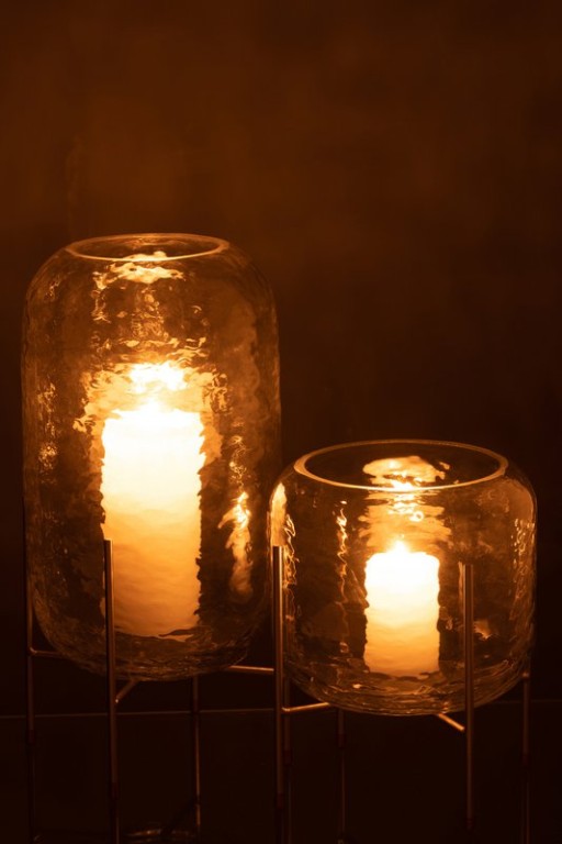 J-Line vase Round On Foot - glass - transparent - large