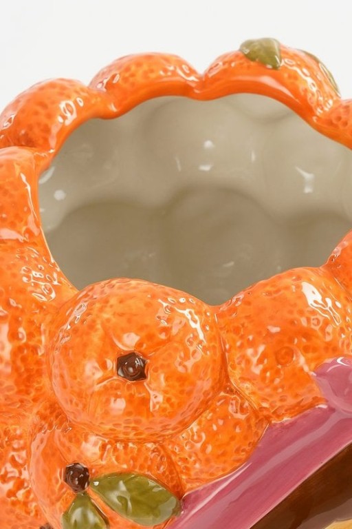 Funny Flowerpot Inside - L20 x B20 x H22 cm - Dolomite - Orange