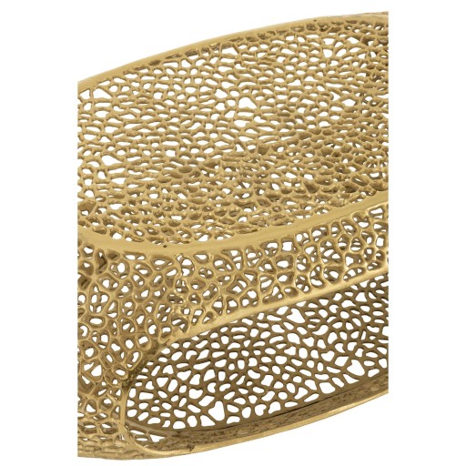 J-Line Salon Table Ovaal aluminium goud bevlekte groot