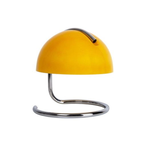 Table lamp "Burano" yellow, approx. 25 cm high, Ø 23.5 cm, made of chrome -colored metal and yellow glass, E27.