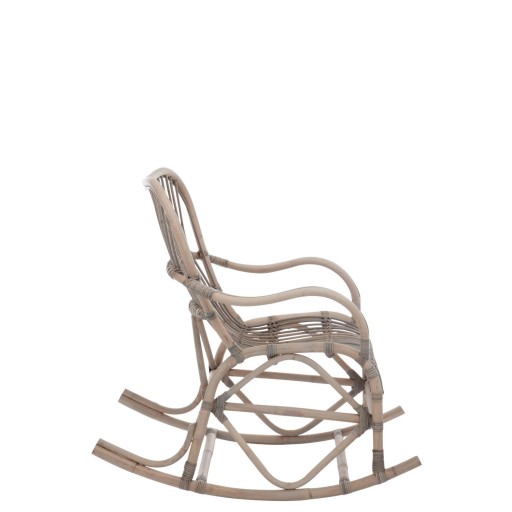 J-Line schommelstoel - rotan - grijs