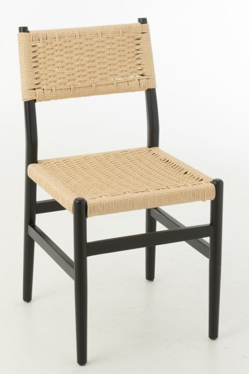 J-Line Chair Lap Beechwood/Rope Black