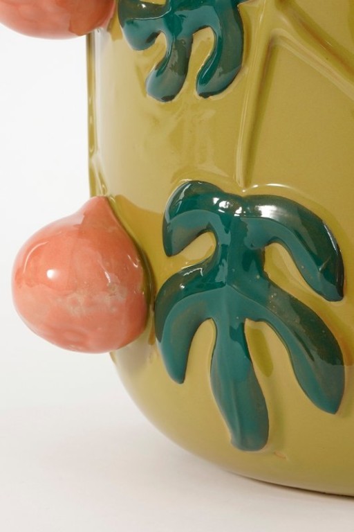 Melika Vase - H34 x Ø37 cm - Ceramic - Ocher