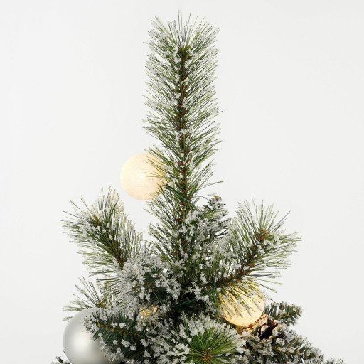 Kaprun Kunstkerstboom in Pot met LED Verlichting en Timerfunctie - H90 cm - Groen, Zilver