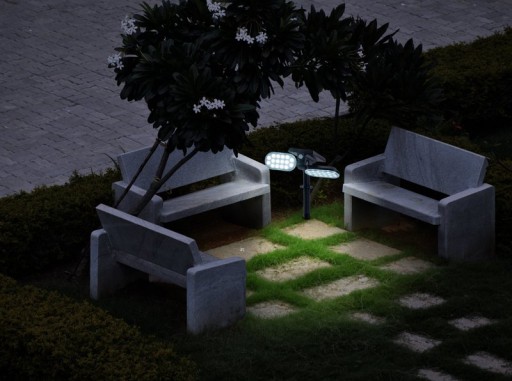 LED solar spotlights "Paco" for the outdoor area with a permanently built-in LED, solar and spit made of plastic in black, height 31.9 cm