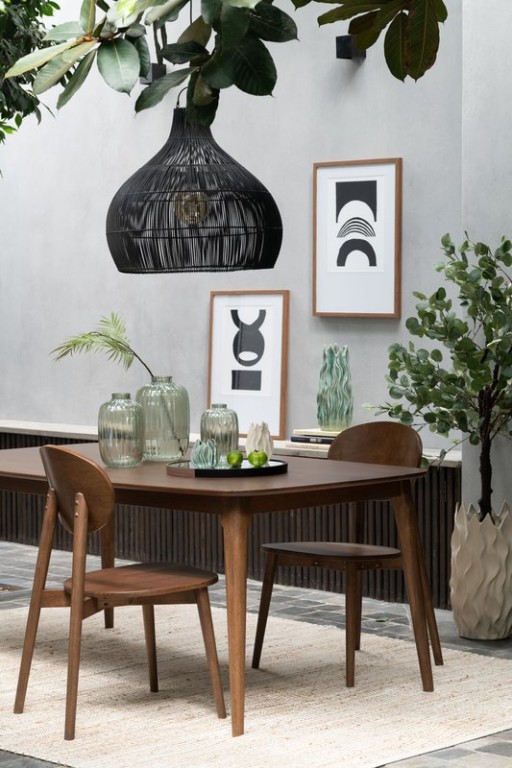 J-Line lampshade Pear shape - rattan - black