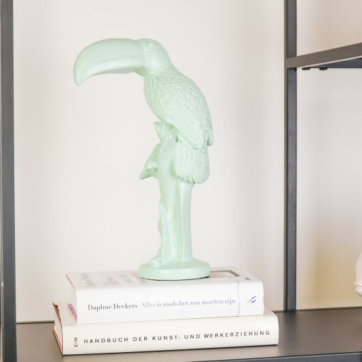 Ornament - Toekan - Polyresin - Mintgroen - 18x9,5x29,5cm