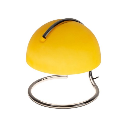 Table lamp "Burano" yellow, approx. 25 cm high, Ø 23.5 cm, made of chrome -colored metal and yellow glass, E27.