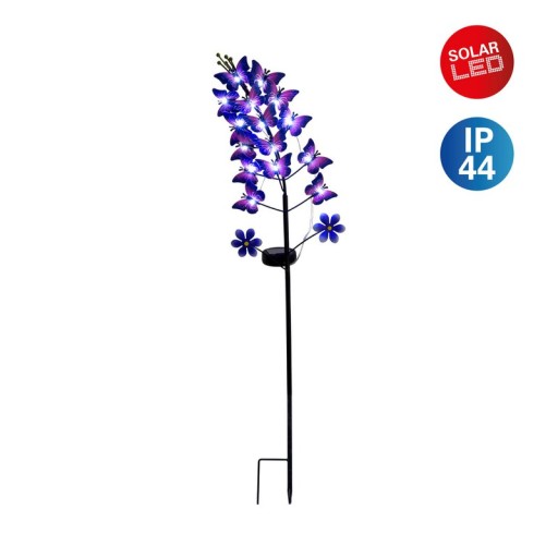 LED Solarleuchte "VIOLA" , für Außen, Erdspieß aus Metall in Violett, mit integrierter LED