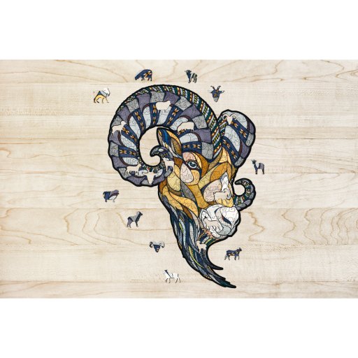 Eco Wood Art (EWA) Houten Legpuzzel Ram, Size S, 2284, 28,1x20,6x0,5cm