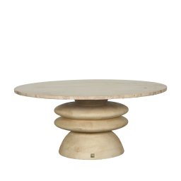 Callain Natural Mango Wood Coffee Table Marble Top