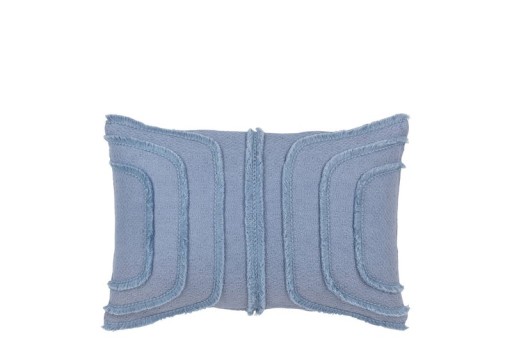 J-Line cushion Fringes Lines - cotton - blue