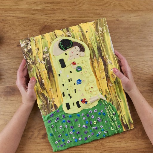 Okto clay 3D DIY Artwork with foam clay, Kiss, 10006,30x40cm