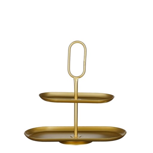 Rama Etagere 2 Layers - L38 x W17 x H37 cm - Metal - Gold