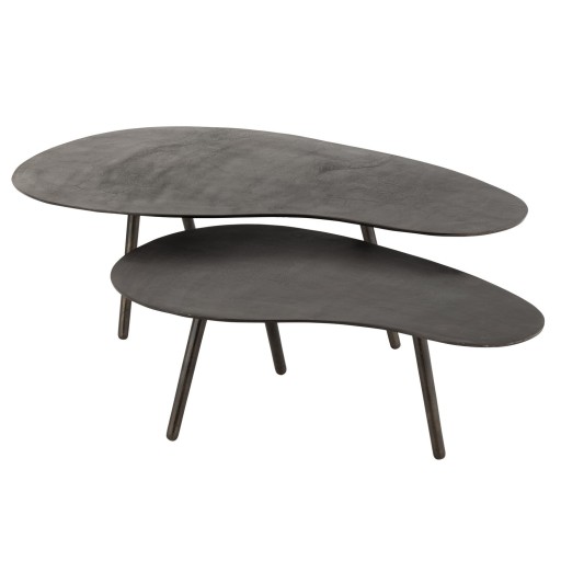 J-Line Salontafel Druppel Aluminium/Ijzer Zwart Large - 119 x 71.5 x 36 cm