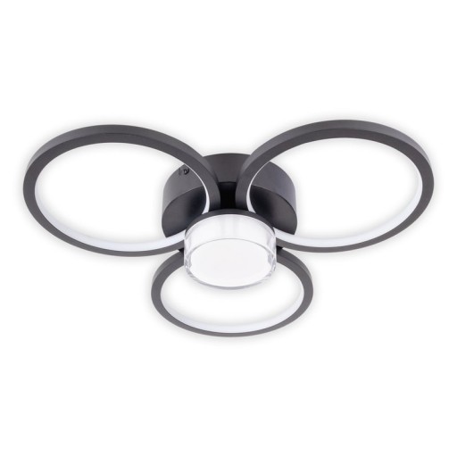 LED ceiling light "Cimo" made of black metal and plastic, Ø approx. 43.6 cm, dimmable by wall switch