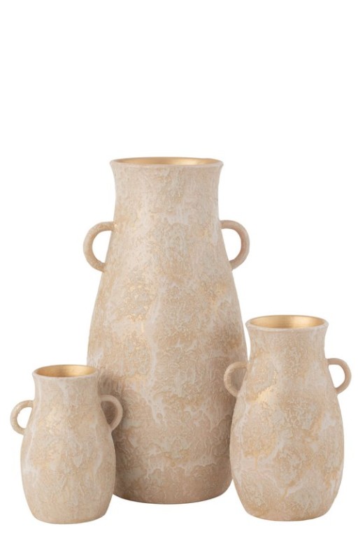 J-Line vaas Amphore terra - roze/goud - large