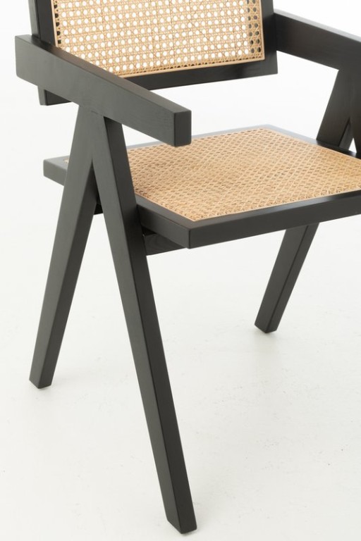 J-Line Chair Lattice Ash Wood/Rattan Black