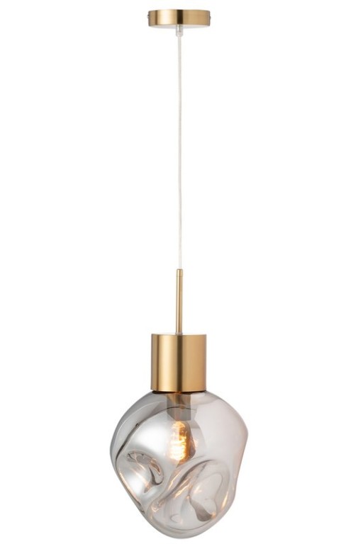 J-Line Hanging Lamp Gold Metal/Glass Gray