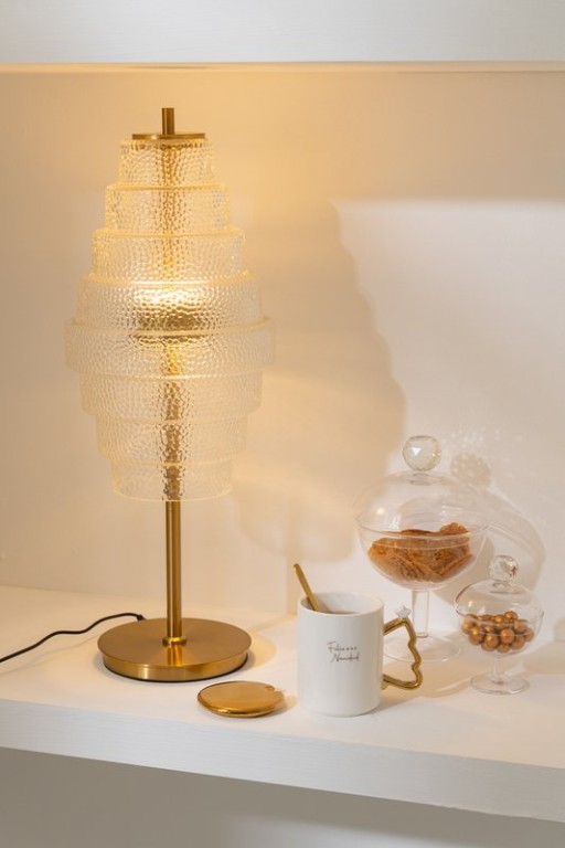 J-Line Lamp LED Gold Metal/Glass Transparent