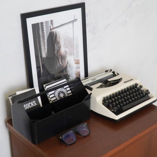 Opbergdoos - Organizer - Metaal - Zwart - 30x17x17cm