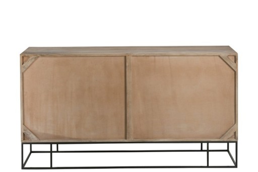 J-Line Woven Reed cabinet - 3 sliding doors - wood/metal - natural