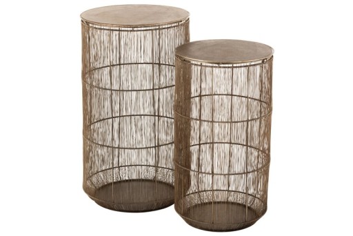 J-Line side table Baskets High Antique - metal - brown