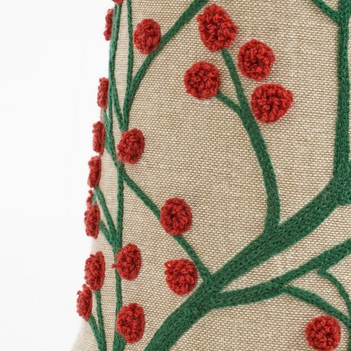 Decoratie Kerstboom - H55 x Ø12 cm - Katoen, IJzer, Mangohout - FSC 100% - Rood