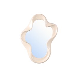 Hannah Cream Poly Organic Shaped Mirror Shiny M