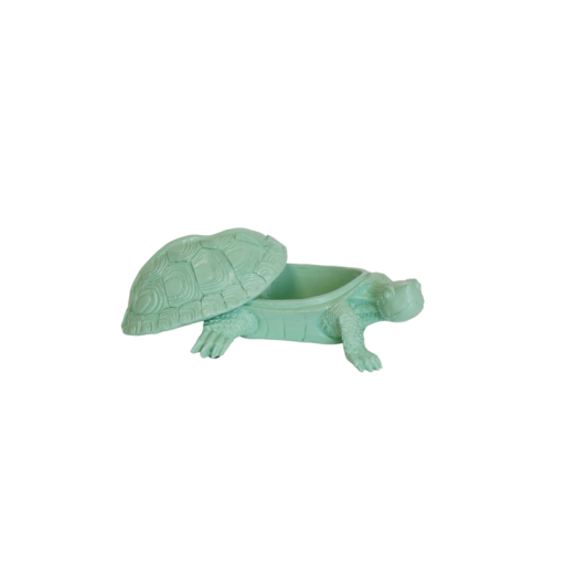 Turtle Box - Polyresin - Mintgreen - 15.5x13.5x7.5cm