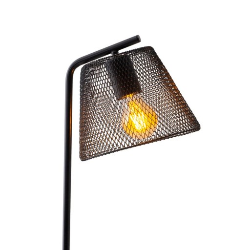 Standing lamp "Korie", floor lamp made of black in black, with E27 socket, 140 cm high, for living area and office.