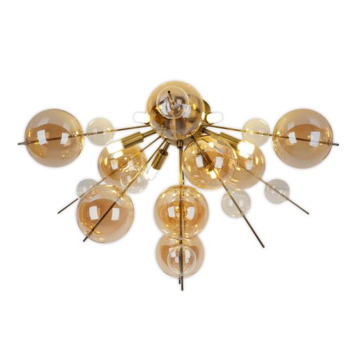 Deckenleuchte "EXPLOSION" amber aus Metall und Glas, G9 Fassungen, Deckenlampe für Esszimmer, Wohnzimmer, Diele oder Büro, Ø57 cm