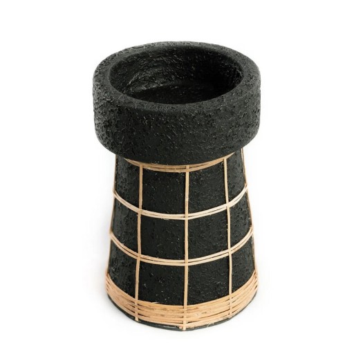 The Serene Candle Holder - Black Natural - L 1x