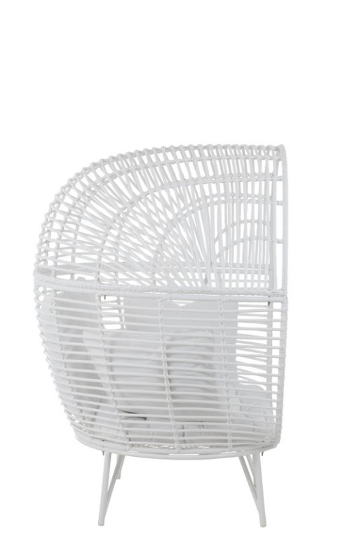 J-Line lounge chair Oval - steel - white