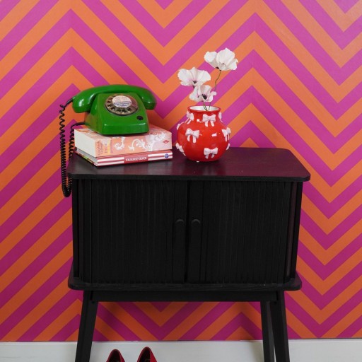 Vaas - Bloemvaaslinten - Dolomiet - rood/roze - 14,5x14,5x13cm