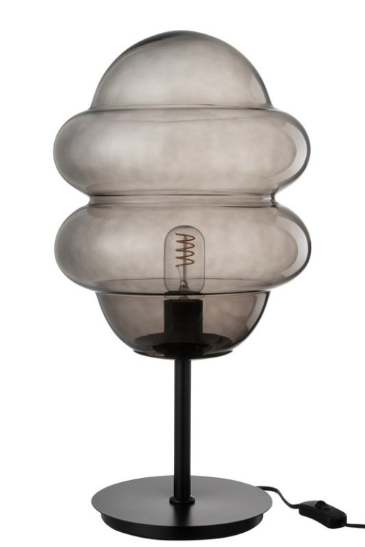 J-Line Table Lamp Honey Spoon Glass Gray