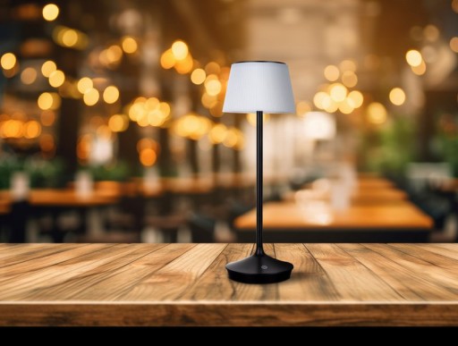 LED Leuchte "EMMI" für Außen und Innen, Tischlampe aus Metall und Kunststoff , mit fest verbauten LEDs, LED Tischlampe für Balkon, Terrasse, Garten, Wohnzimmer, Wintergarten, ca. 38 cm hoch