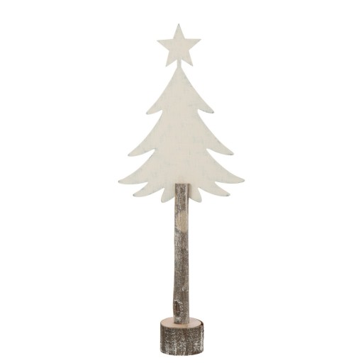 J-Line Kerstboom + Ster Ijzer/Paulowniahout Gebroken Wit Large