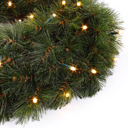 Forest Frosted Kerstkrans met LED Verlichting - Ø60 cm - Groen