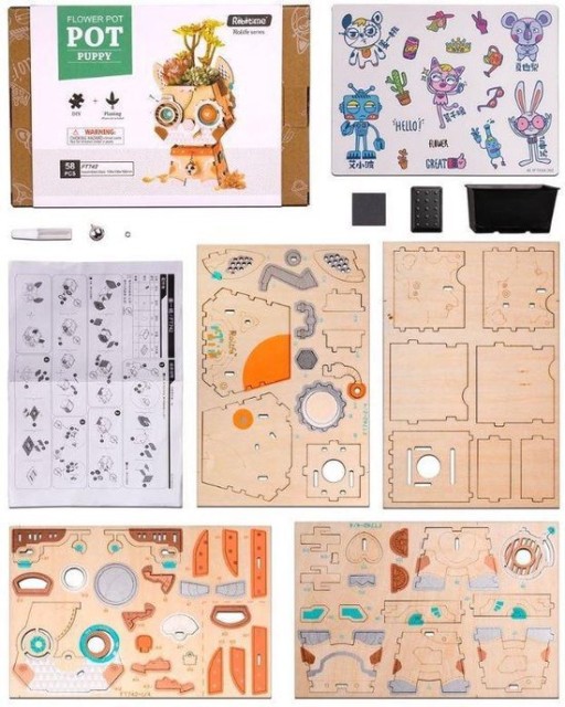 Rolife DIY Flower Pot Puppy FT742 10.8x10.6x16.6cm