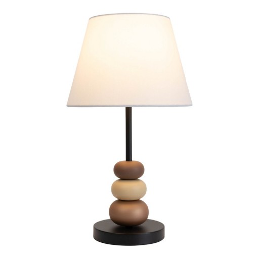 Table lamp "Elina", approx. 50 cm high, made of metal in black/brown, text blades in white, E27