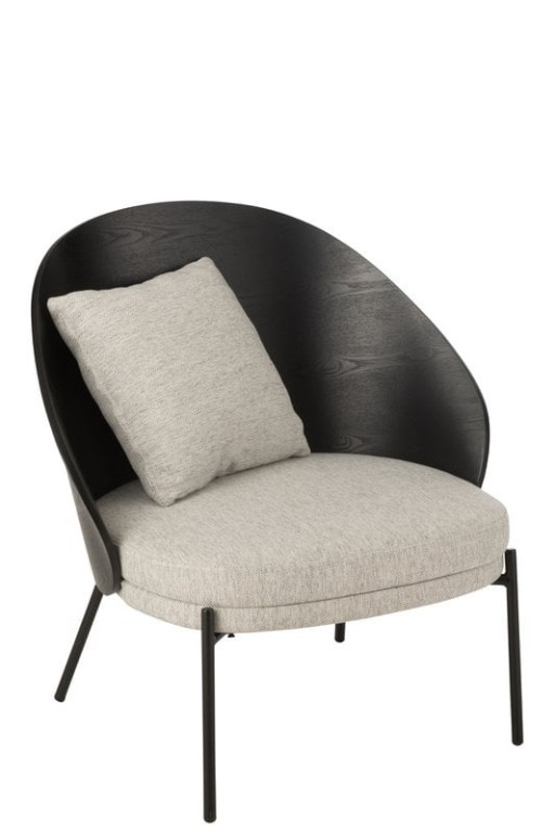 J-Line Lounge Chair Lone Wood/Metal Black/Grey