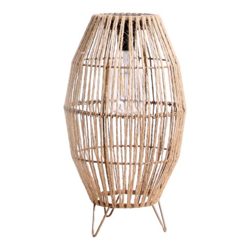 LED solar lamp "Korbinian" for garden and terrace, outdoor cheese made of metal, plastic and jute in nature, firmly built -in LEDs, solar lamp for the garden 34 x 19.58 cm