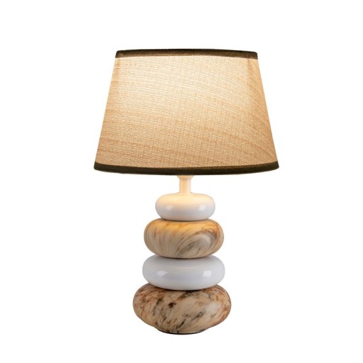 Ceramic table lamp "Stoney", ceramic table lamp in brown, with E14 socket, table lamp for dining room, living room, hallway or office, or as a bedside lamp, 31 cm high